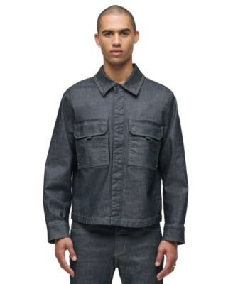 Men's Coated Gunmetal Long-Sleeve Shirt
