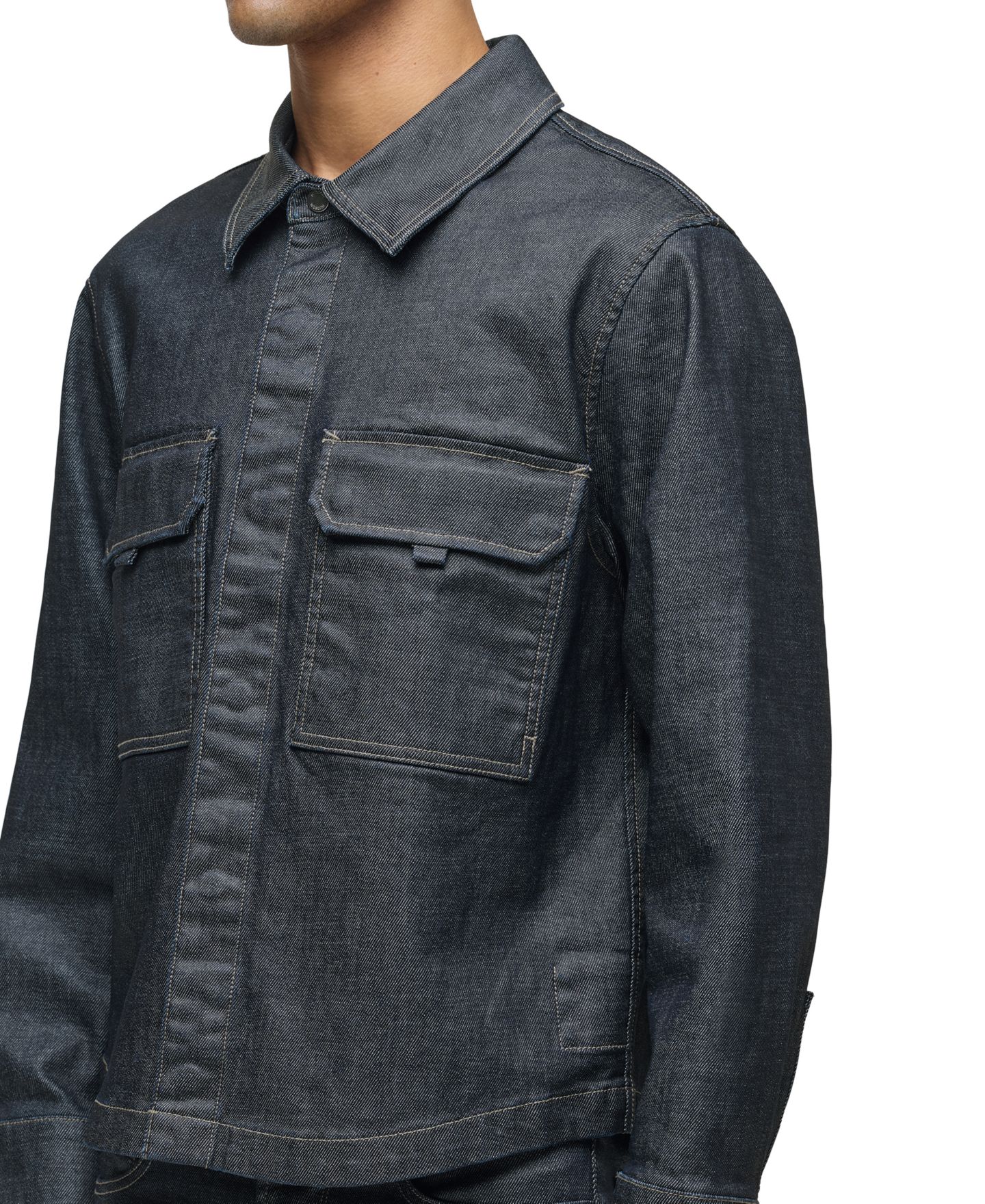Мужская рубашка Hudson Jeans Coated Gunmetal Long-Sleeve, цвет: Графитовый металлик — фото 3