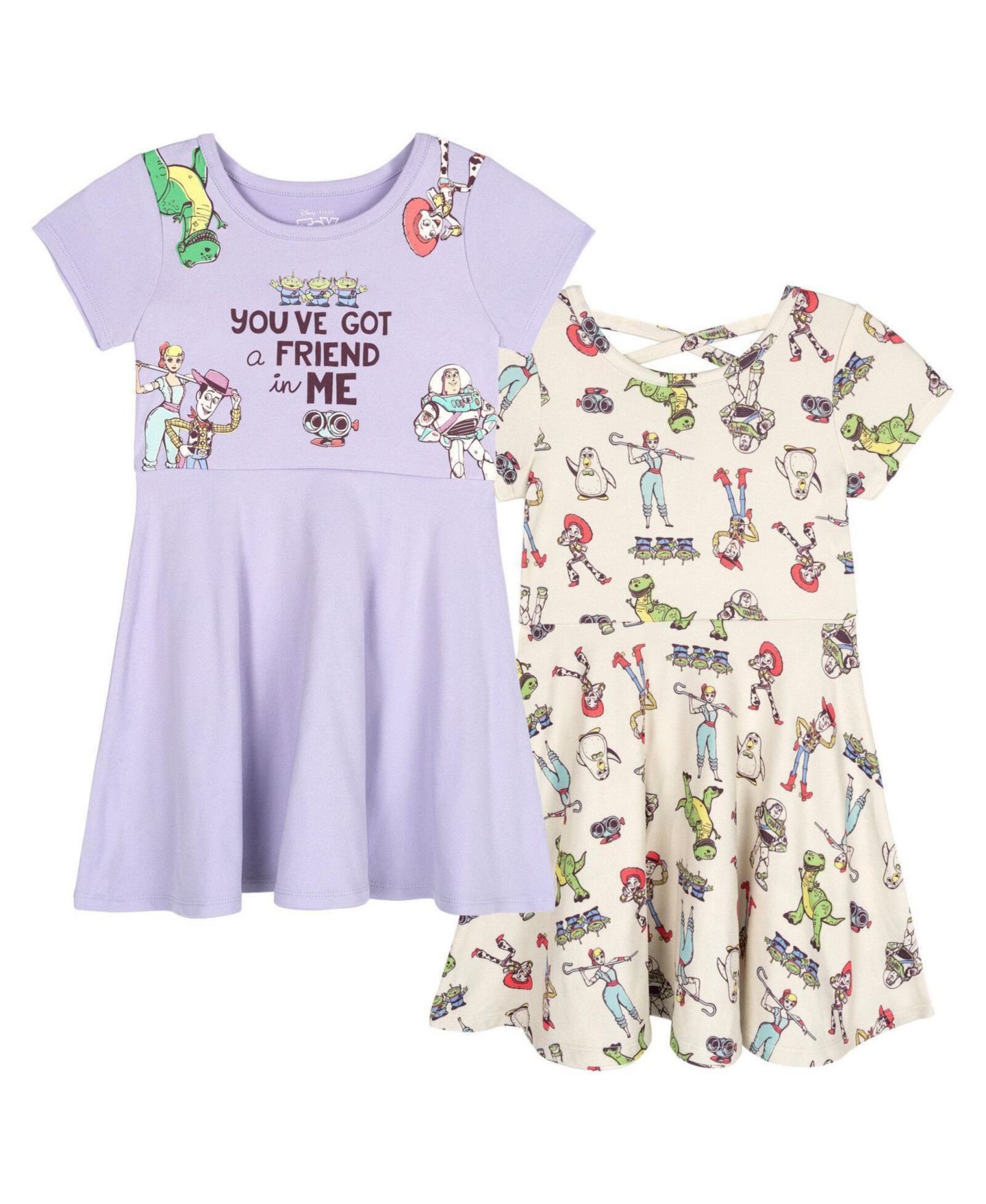 Платья Frozen 2-Pack Skater Dresses для девочек, цвет: Сиреневый кремовый — фото 1