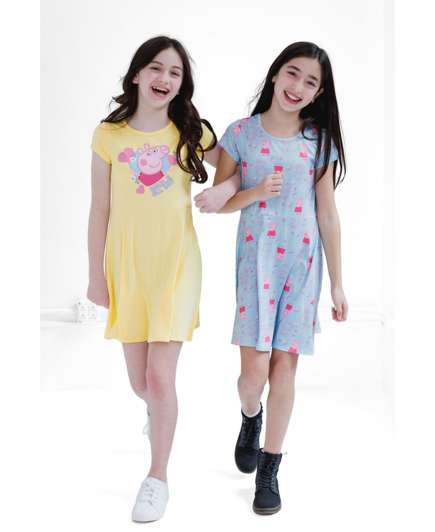 Платья Peppa Pig 2-Pack Skater Dresses для девочек, цвет: Синий жёлтый — фото 2