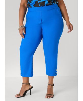 Women's Plus Sizes Millennium Button Accented Capris
