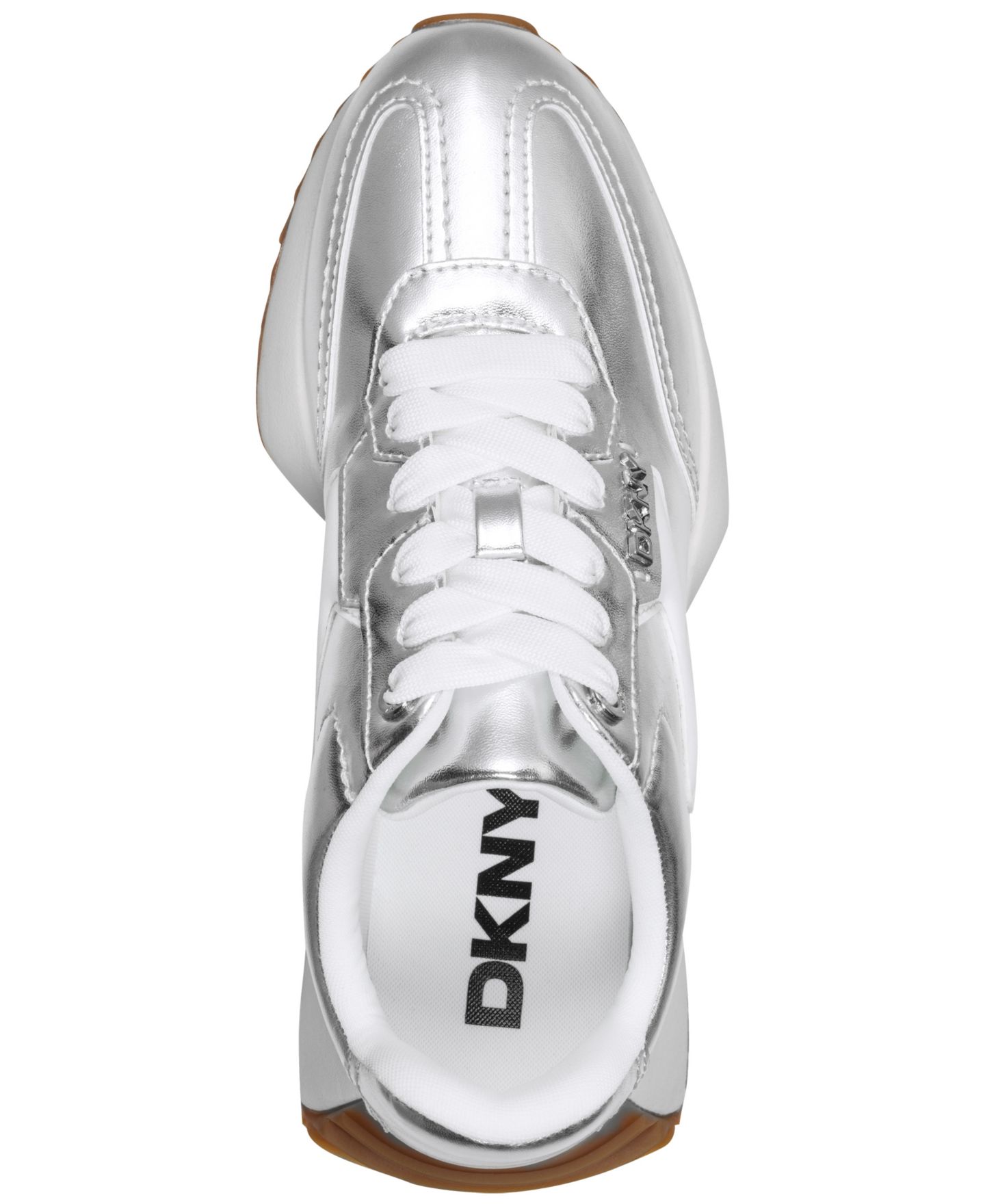 Женские кроссовки DKNY Nicky Lace-Up, цвет: Серебряный / Белый — фото 4