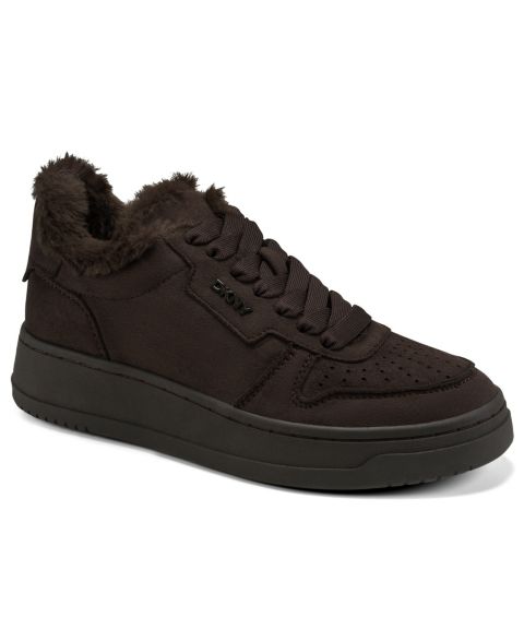 Женские кроссовки DKNY Autumn Faux Fur Lace-Up, цвет: Коричневый