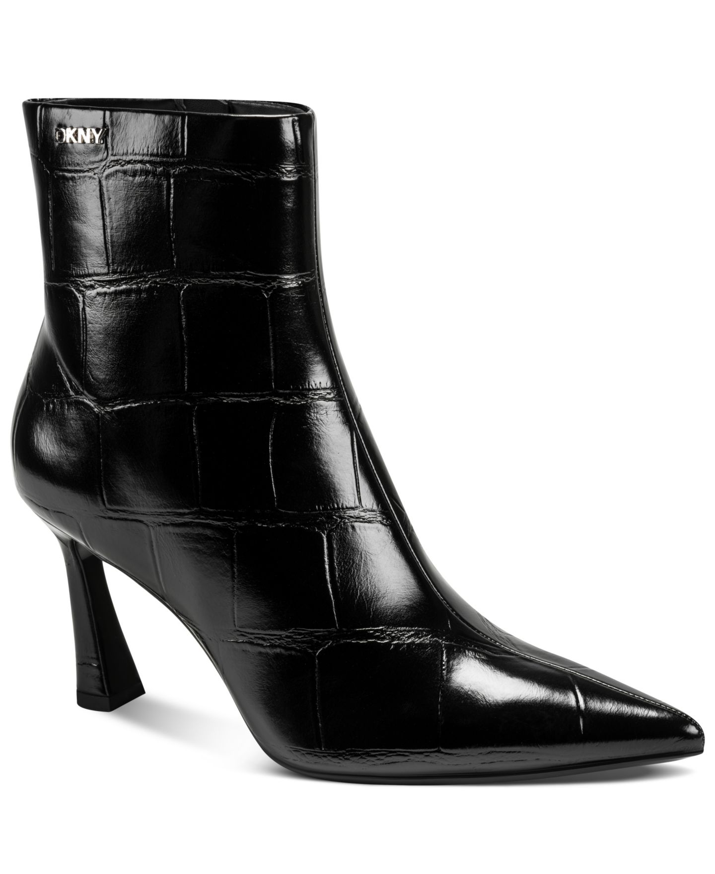 Женские ботинки DKNY Cayden Zipper Heeled Booties, цвет: Чёрный — фото 1