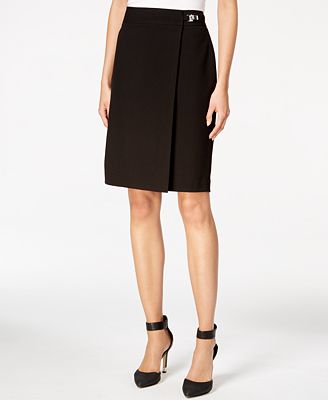 Calvin Klein Faux-Wrap Pencil Skirt - Skirts - Women - Macy's