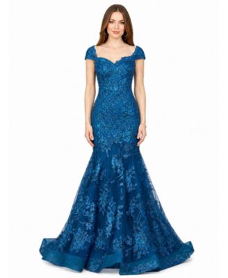 Women's Cap Sleeve Mermaid Gown