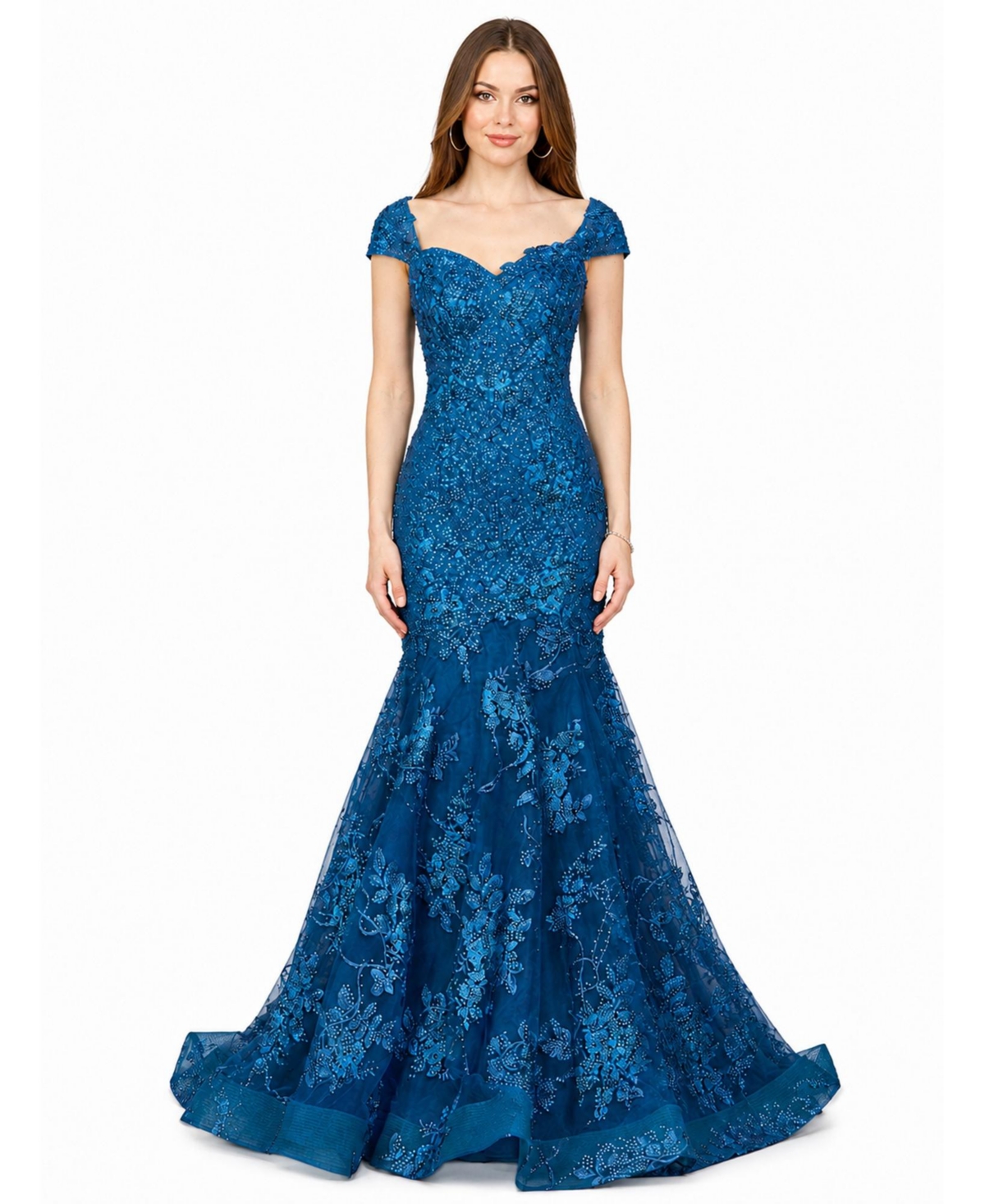 Women's Lara Cap Sleeve Mermaid Gown