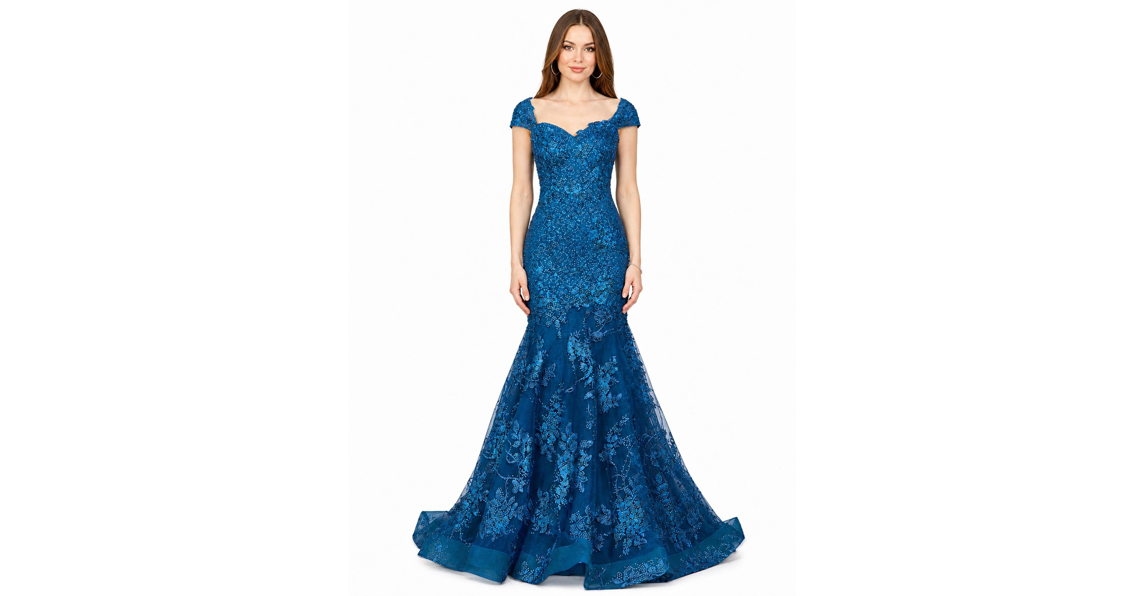 Women's Lara Cap Sleeve Mermaid Gown