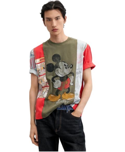 Мужская футболка Desigual Mickey collage, цвет: Светлый зелёный