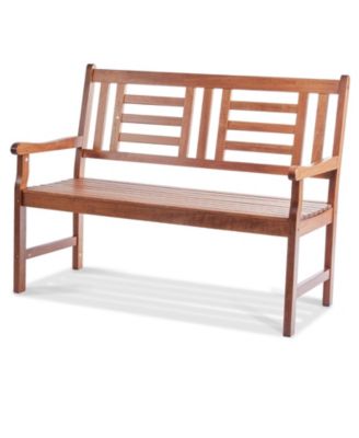 Outdoor Bench 48 in Wood Garden Bench 700 lbs Park Patio Yard Porch Bench