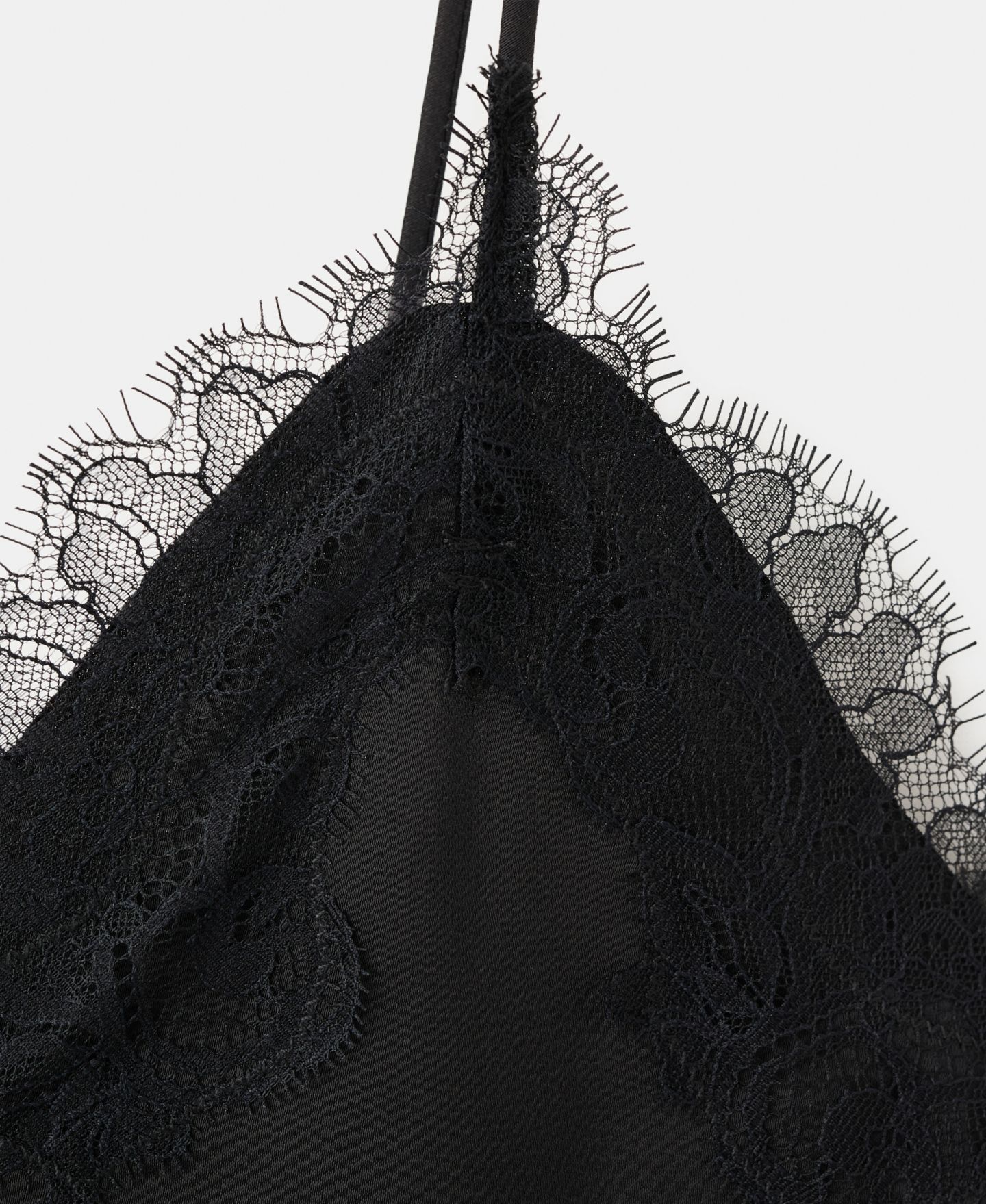 Женский топ Mango Asymmetrical Lace Lingerie, цвет: Чёрный — фото 3