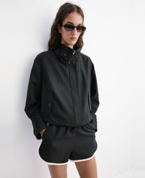 Женские куртки MANGO Women's Funnel-Neck Bomber Jacket