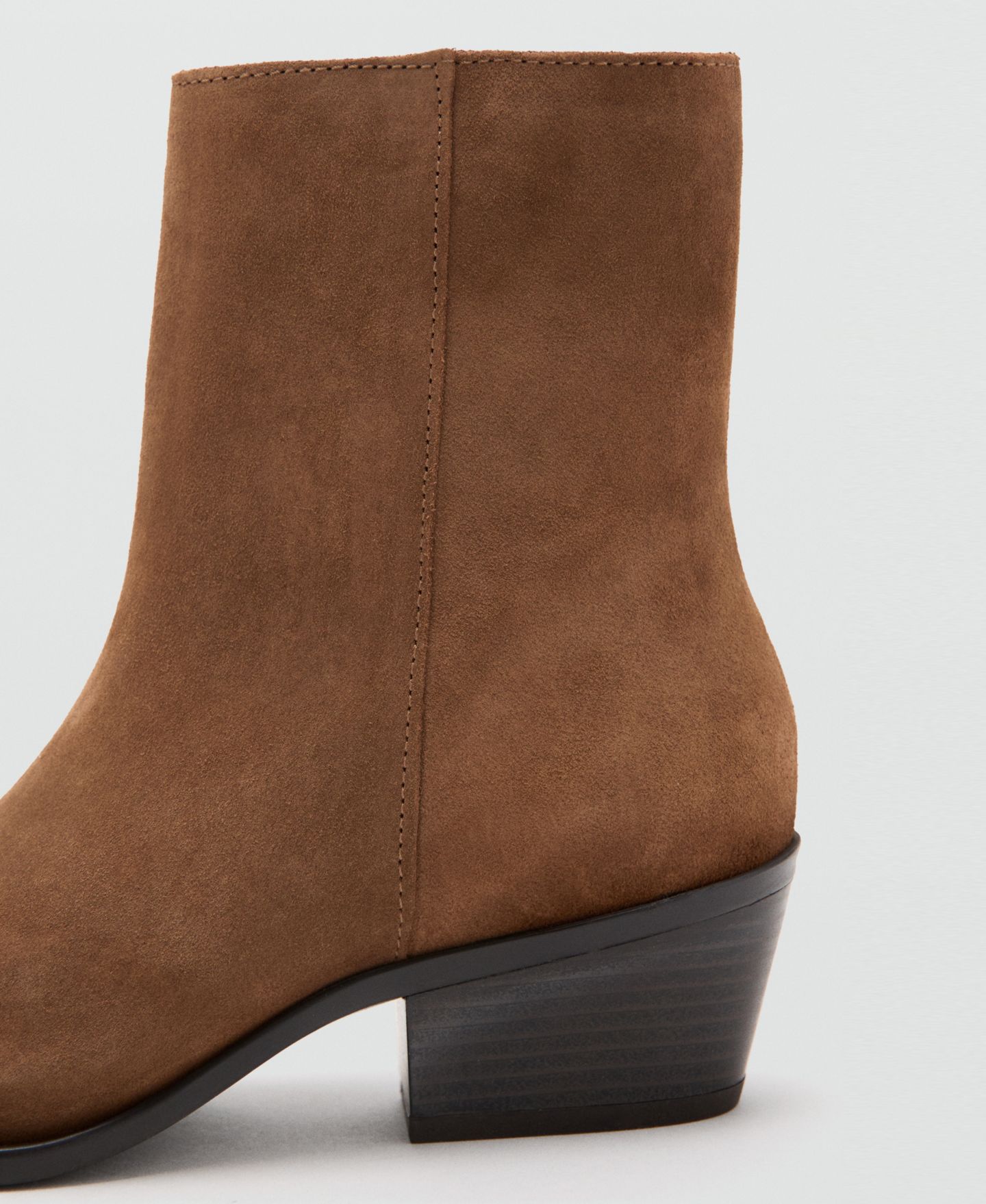 Женские ботинки MANGO Heel Suede Ankle, цвет: Средний коричневый — фото 5