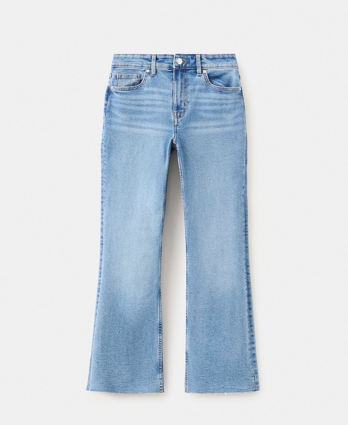 Mango Women's Sienna Flared Cropped Jeans view 2 — MAYCSS fashion products