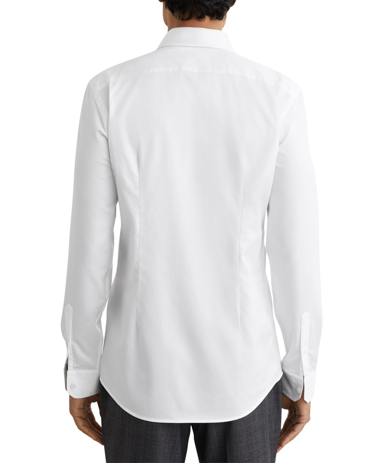 Мужская рубашка REISS Storm Slim Cotton-Twill Two-Fold Slim-Fit Dress Shirt, цвет: Белый — фото 5
