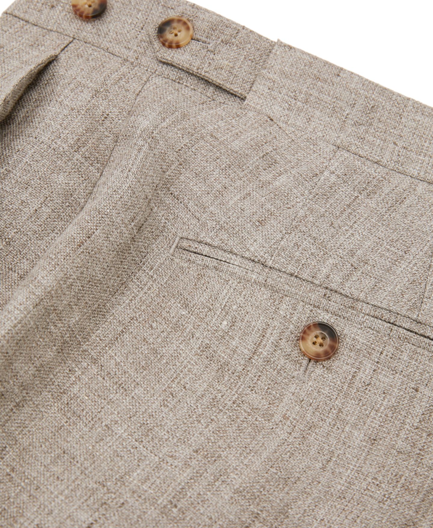 Мужские брюки REISS Amore Linen Tailored-Fit Suit, цвет: Серо-коричневый коричневый — фото 5