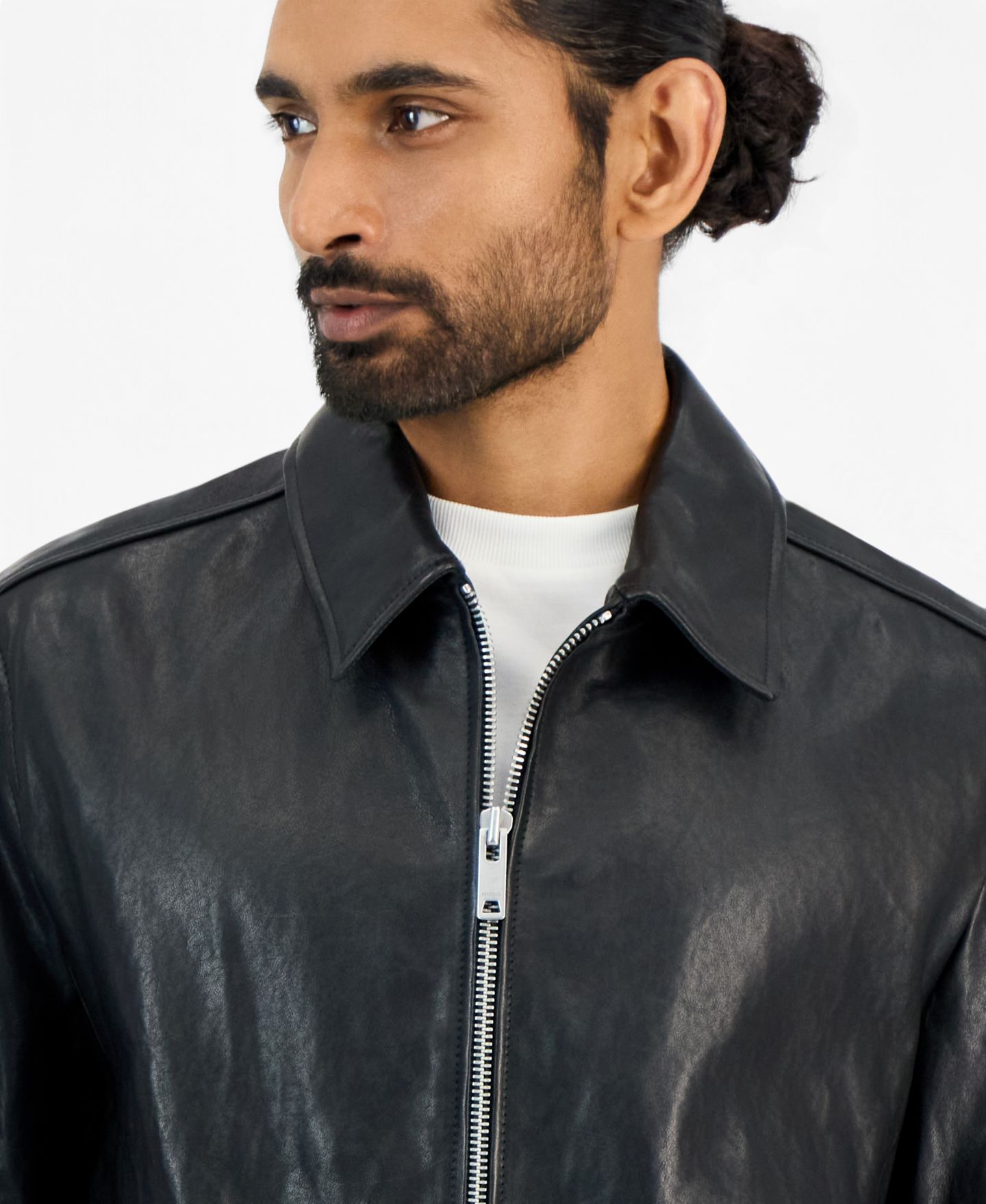 Мужская куртка Hugo Boss HUGO by Liro Leather, цвет: Чёрный — фото 3