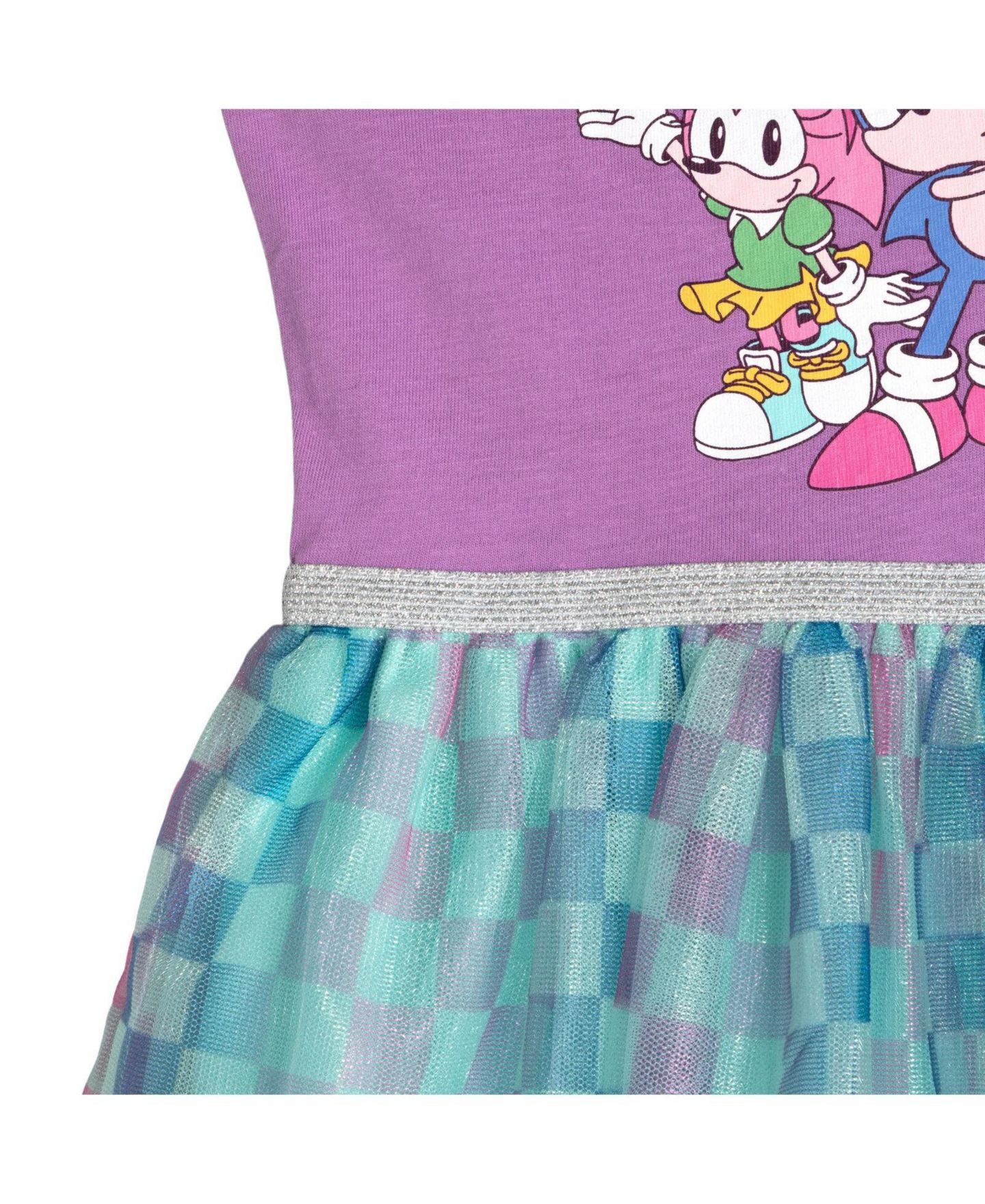 Платье Sonic The Hedgehog Tulle Tutu Dress для девочек-малышей, цвет: Фиолетовый / Бирюзовый — фото 3