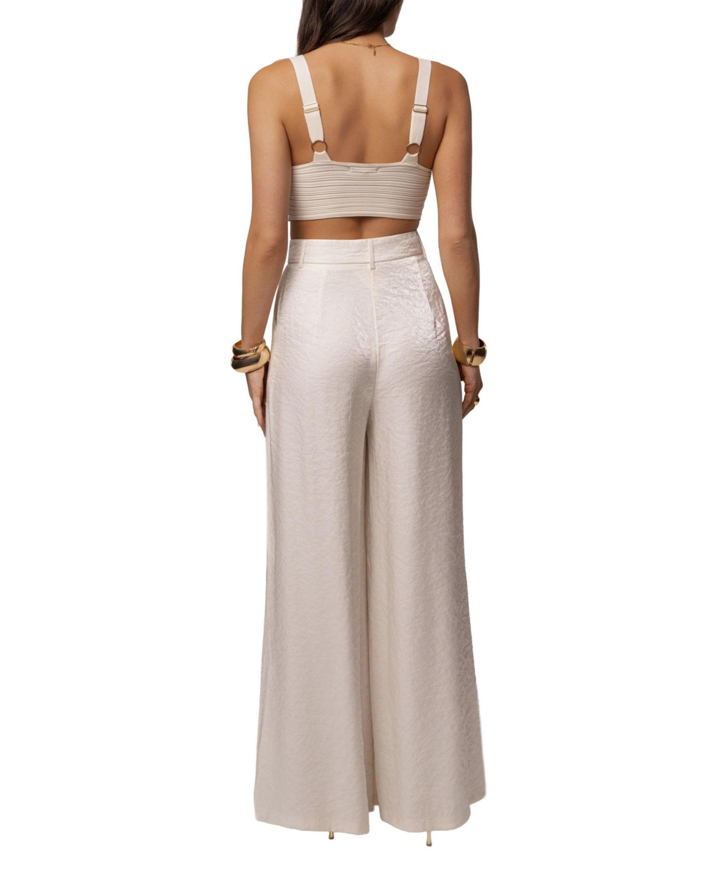 Женские брюки JLUXLABEL Monaco Wide Leg Pant, цвет: Слоновая кость — фото 7
