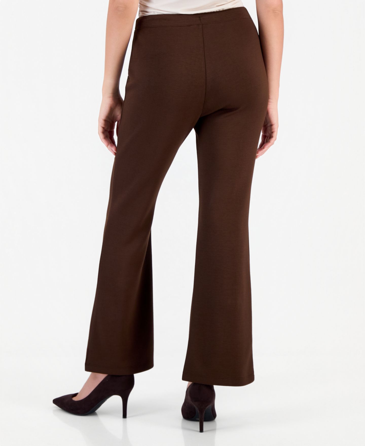 Женские брюки I.N.C. International Concepts Petite High-Rise Drawstring Flare Sweatpants, цвет: Кофейный — фото 3