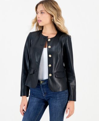 Petite Parisian Ottoman Jacket with Gold-Tone Buttons