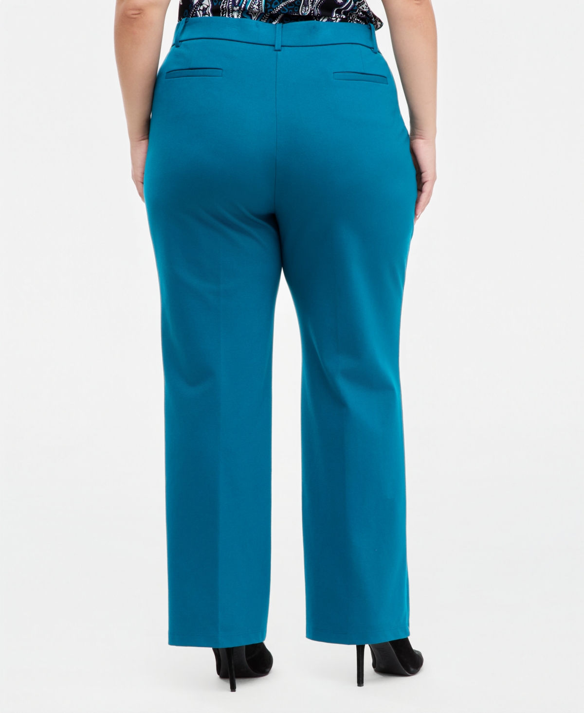 Kasper Plus Audrey Pull-On Mid-Rise Trousers