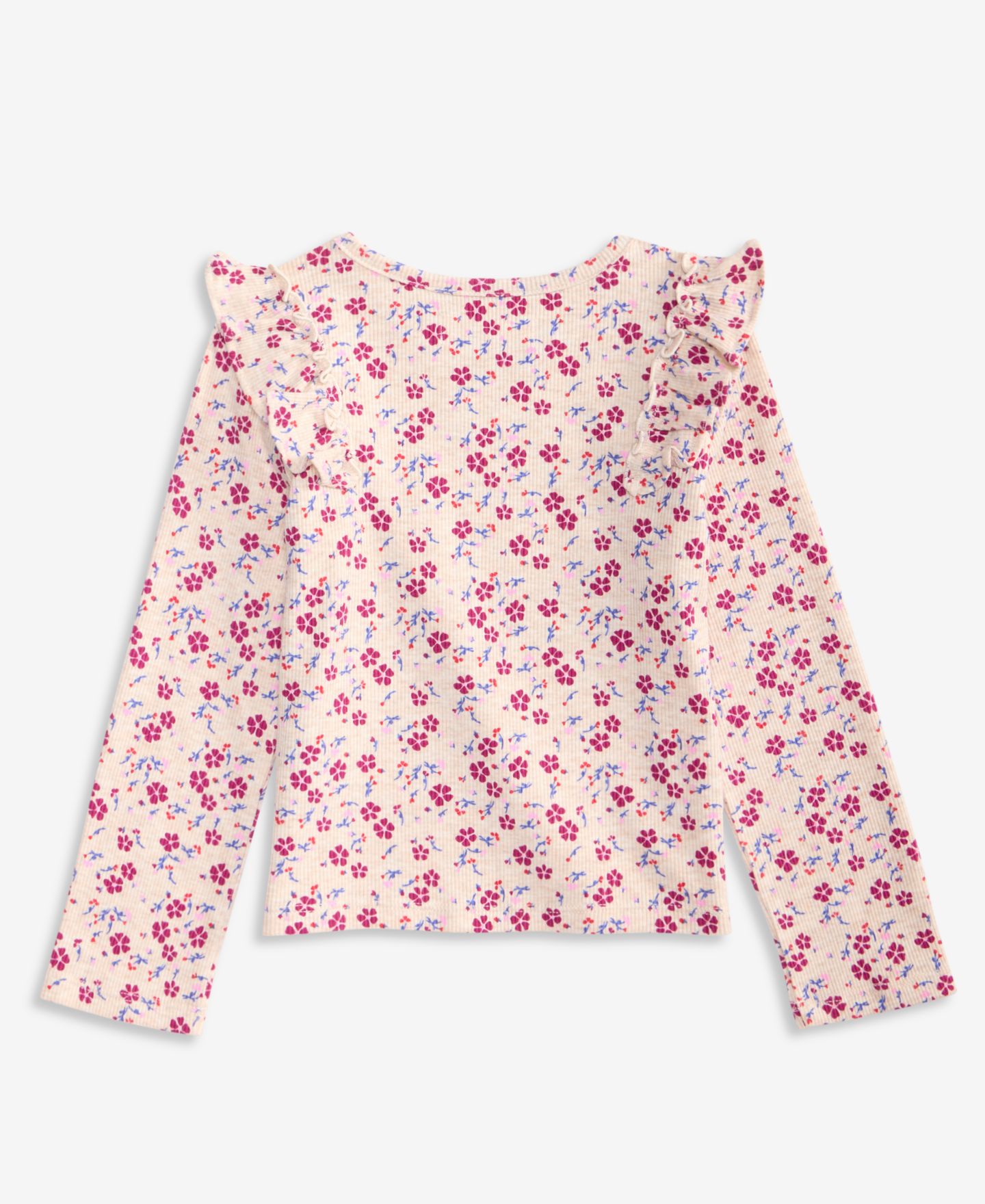 Рубашка Epic Threads Floral-Print Long-Sleeve Ruffled Cotton-Blend Shirt для девочек-малышей, цвет: Розовый — фото 2