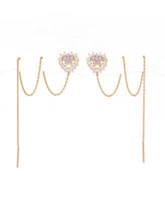 Crystal Heartstring Threader Earrings