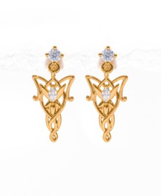 Crystal The Lord of the Rings Elven Dangle Earrings