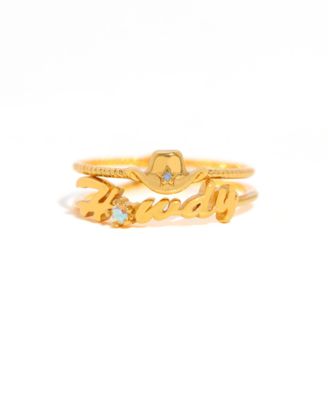 Crystal Howdy Partner Ring Set