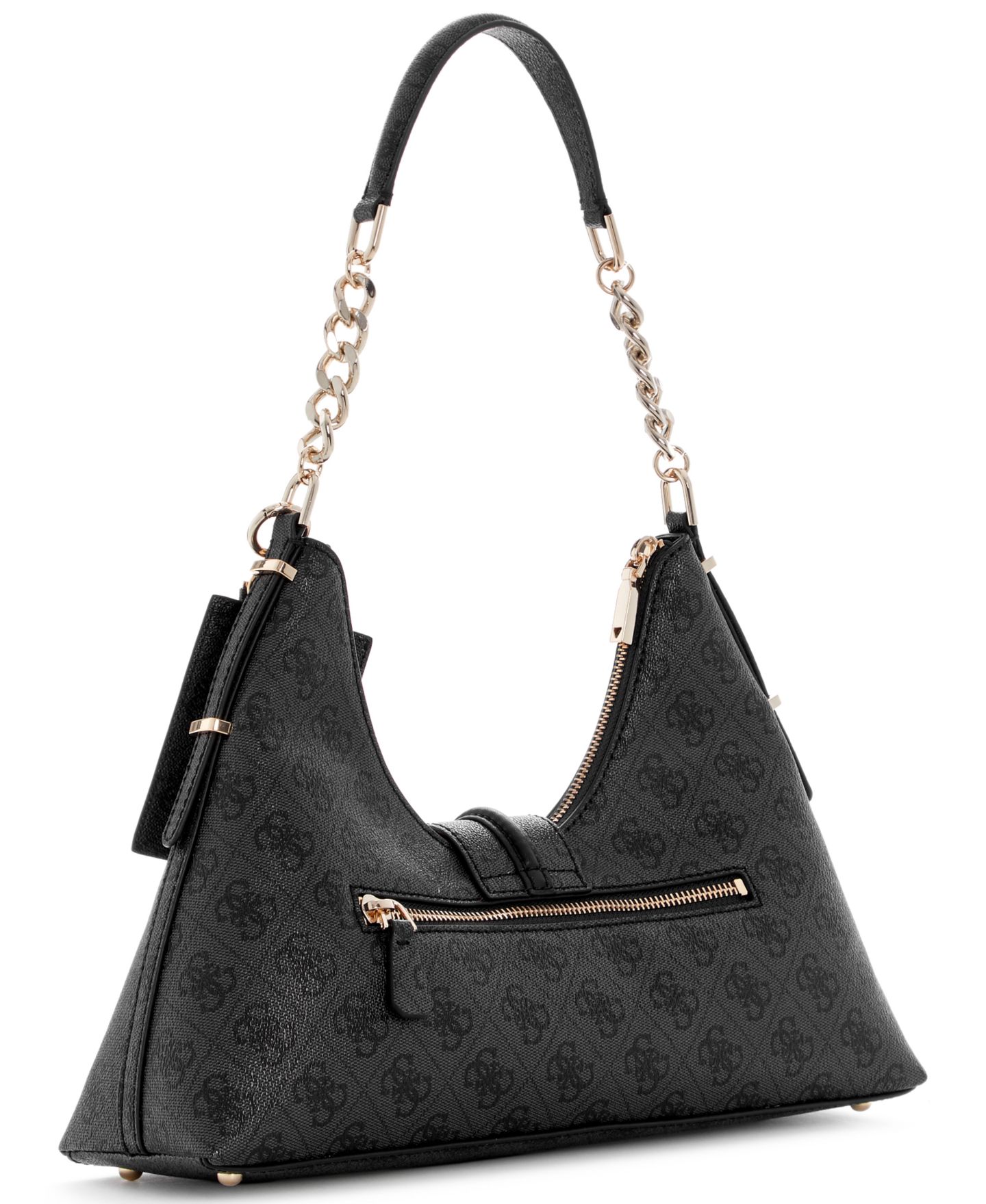 Женская сумка GUESS Yvonne Logo Medium Hobo Handbag, цвет: Coal Logo — фото 2