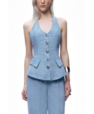 Women's Embellished Halter Neck Bustier Top