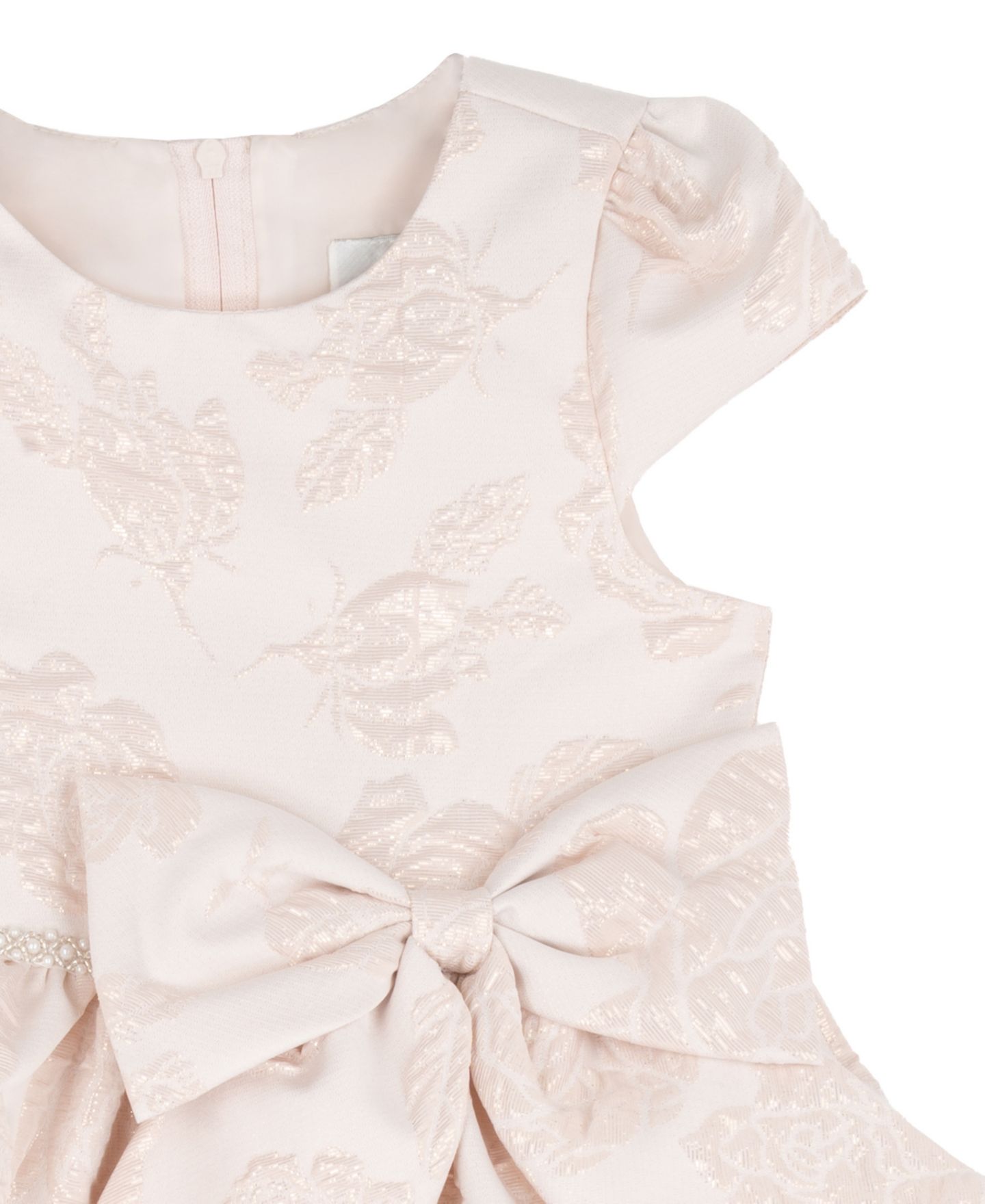 Платье Rare Editions Brocade Cap Sleeve Beaded Trim Dress для девочек, цвет: Серо-коричневый — фото 6