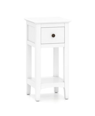 3 Tier Nightstand with Drawer and Open Storage Shelf for Bedroom