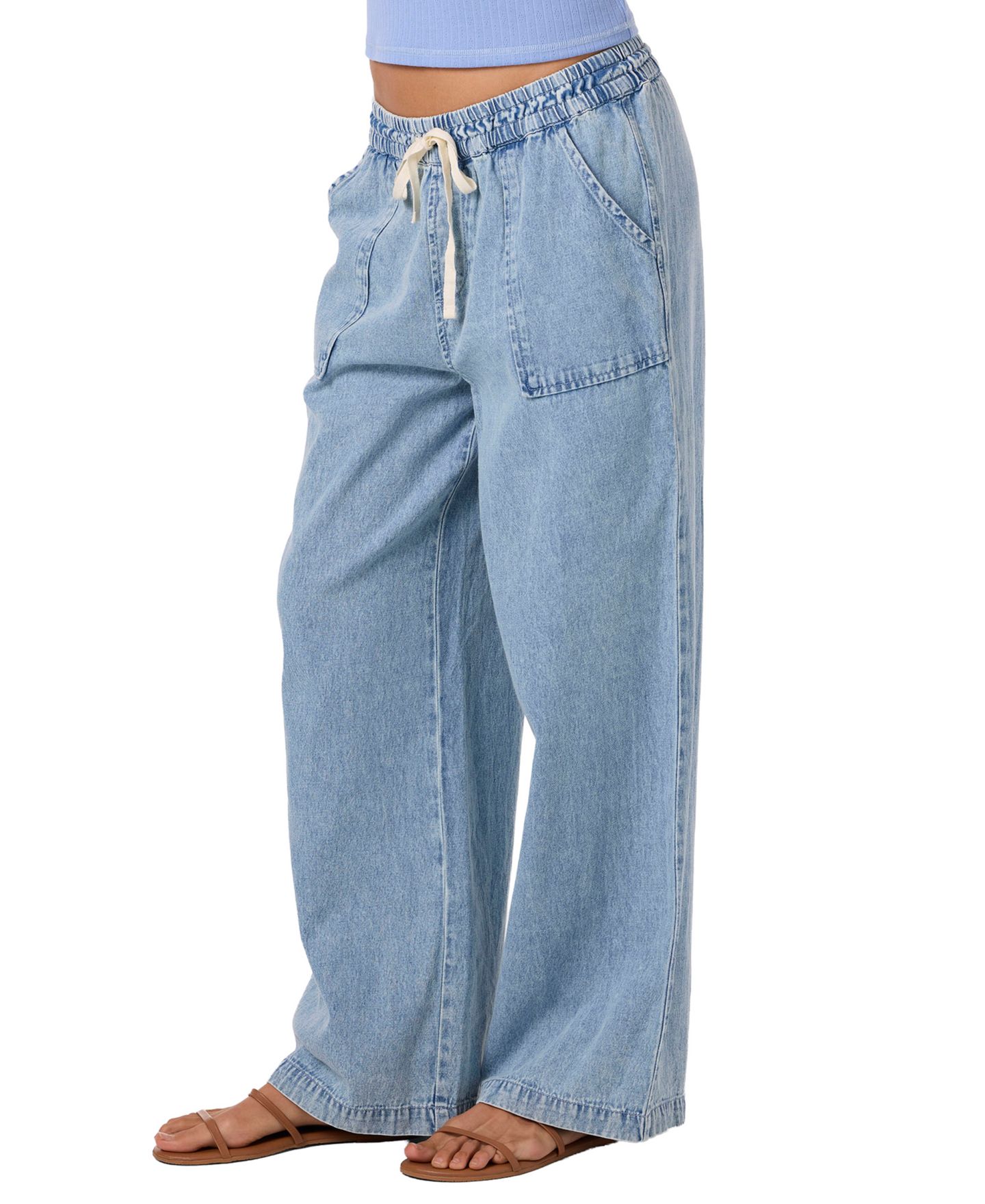 Женские брюки O'Neill Sevie Pull-On Denim Pants, цвет: Drifter — фото 3