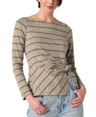 Women's Long-Sleeve Boat Neck Twist Knit Top