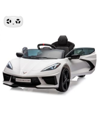 Licensed Sporty Car 12V Electric Ride-On Sports Car, Remote Control, LED Lights, Music, Visual Dashboard, Battery Powered Gift Toy for Kids