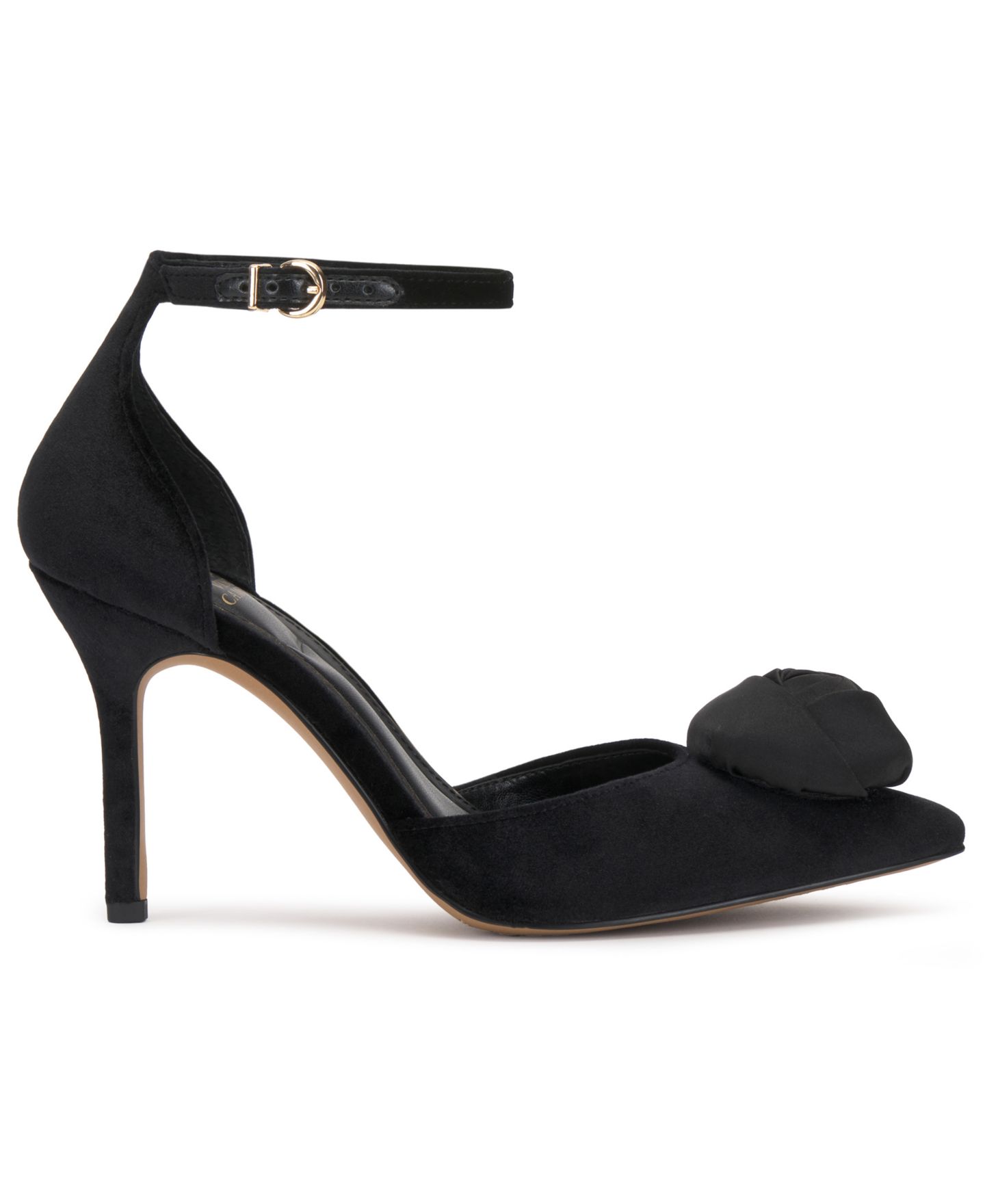 Женские сандалии Vince Camuto Mirezzo Two Piece Florette Dress Sandals, цвет: Чёрный бархатный — фото 2