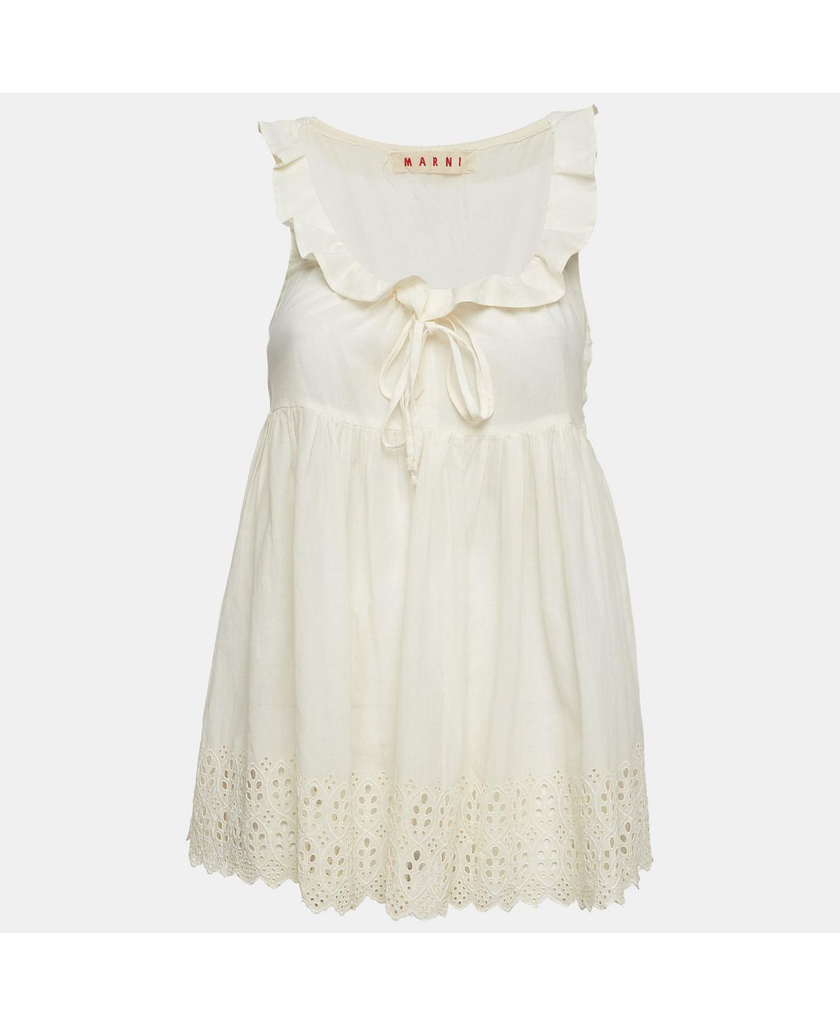 Pre-Owned Marni Women's Cotton Adjustable Ruffle Neck Mini Dress view 1 — MAYCSS fashion products