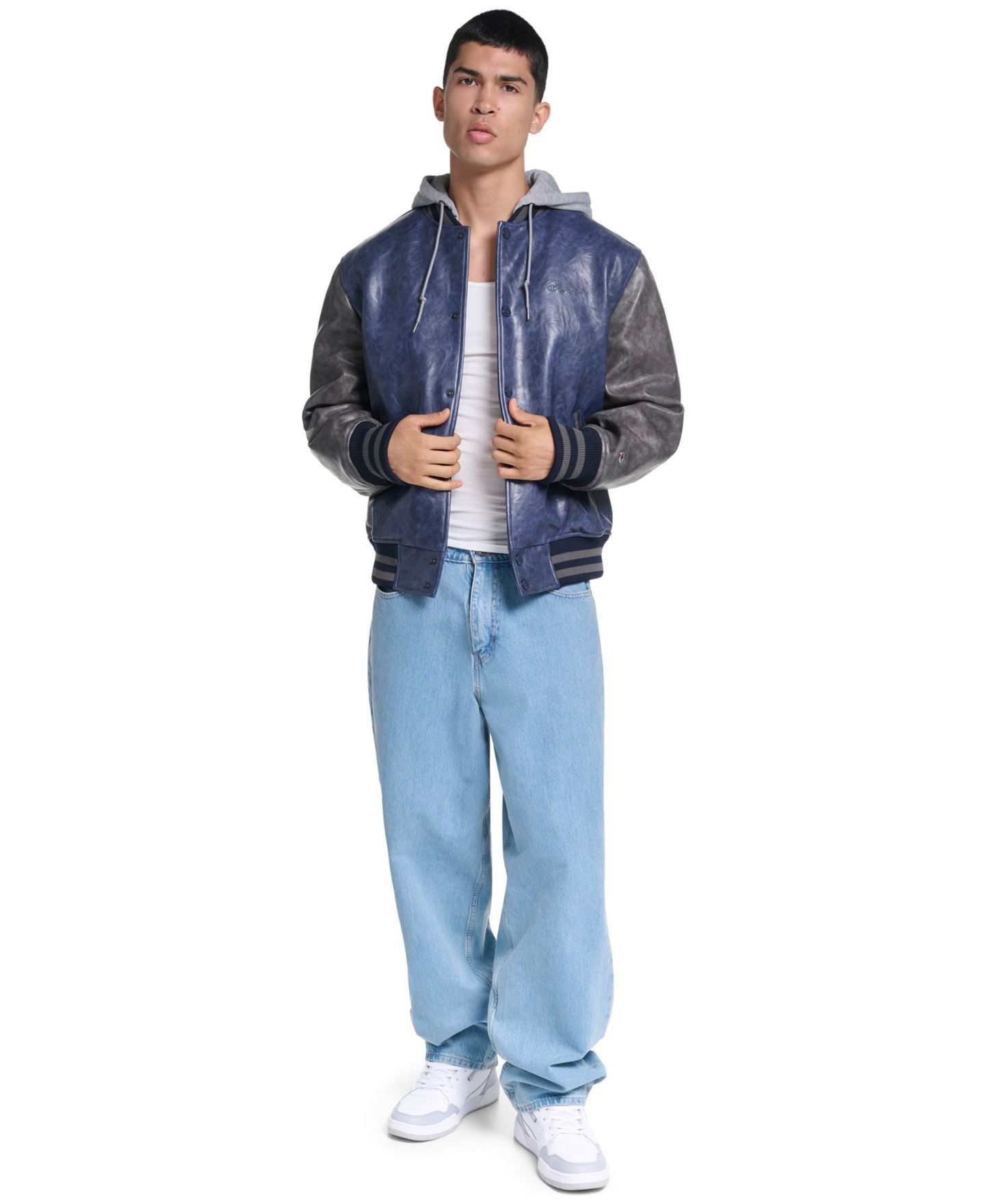 Мужская куртка Champion Varsity Full-Zip, цвет: Тёмно-синий / Угольный — фото 2