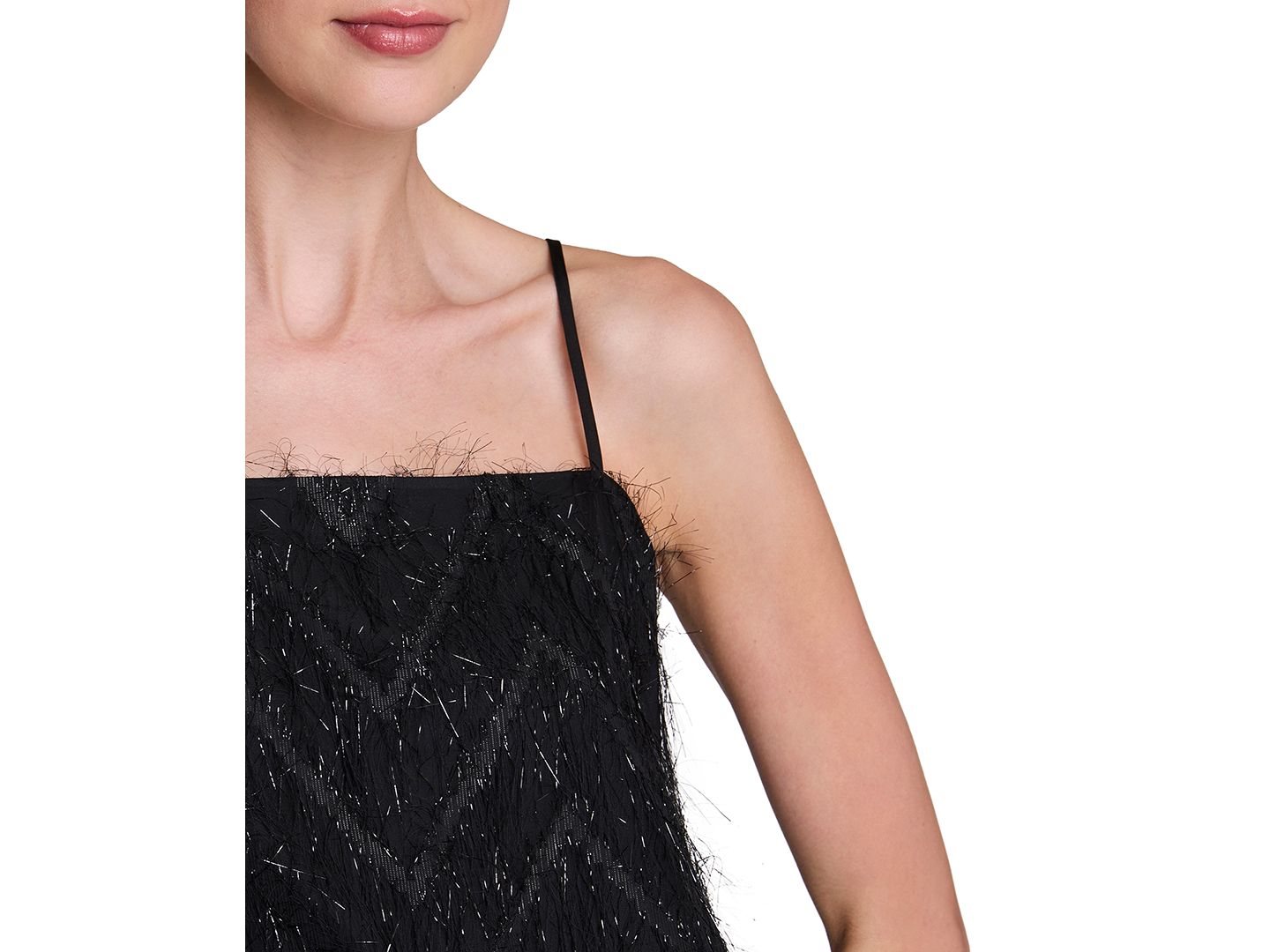 Женский топ Kenneth Cole Textured Chevron Crop Camisole, цвет: Чёрный — фото 4