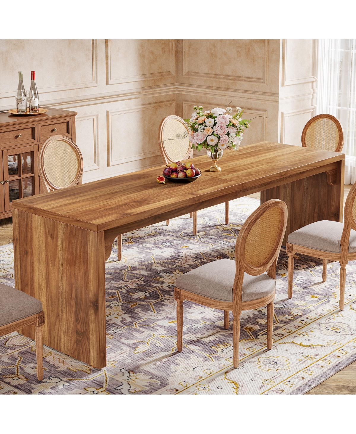 Tribesigns 78-Inch Dining Table for 6-8, Modern Rectangular Room Table, Large Long Kitchen with Sturdy Base, Wood Dinner