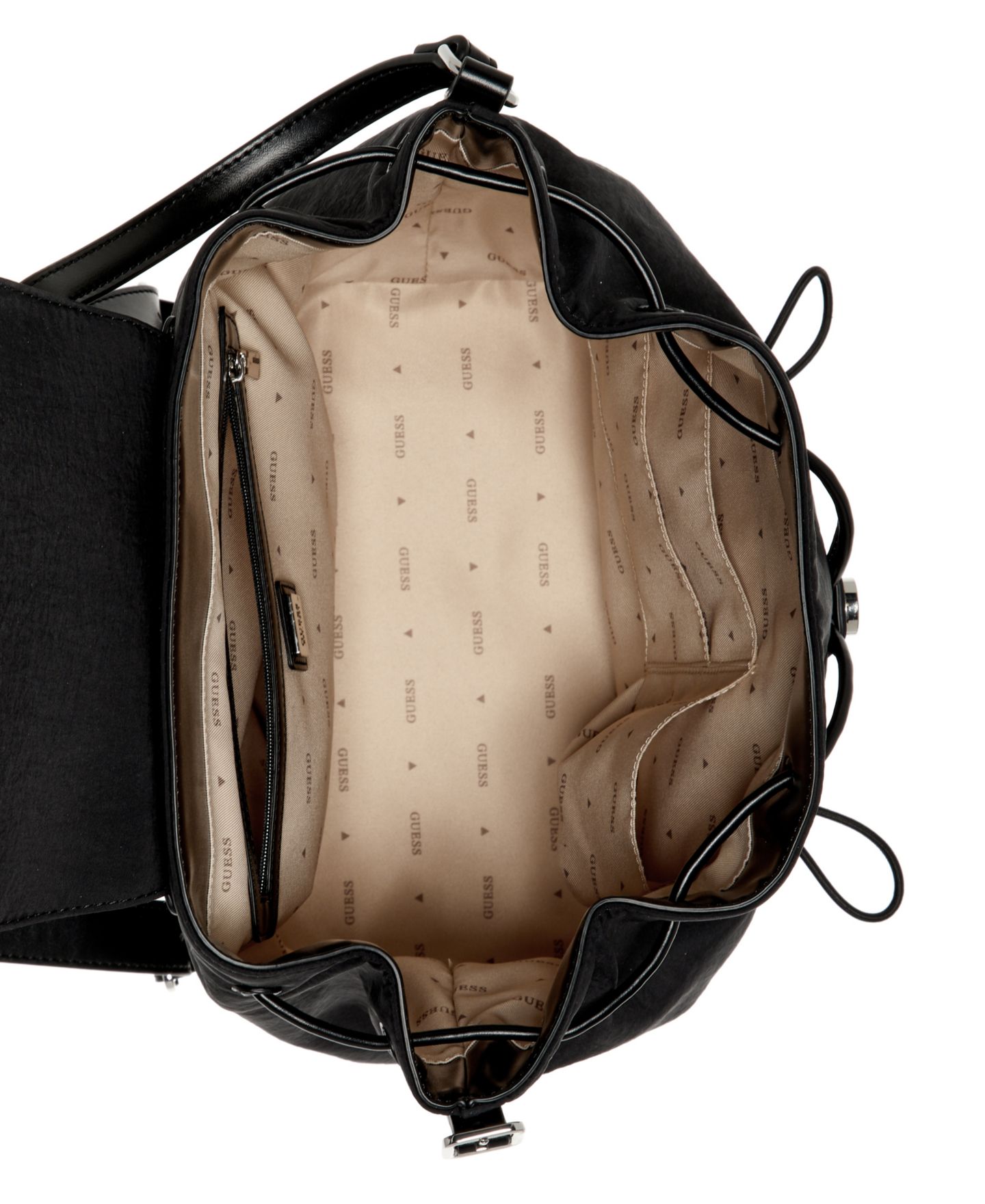 Рюкзак GUESS Sage Medium Flap Messenger, цвет: Чёрный — фото 3