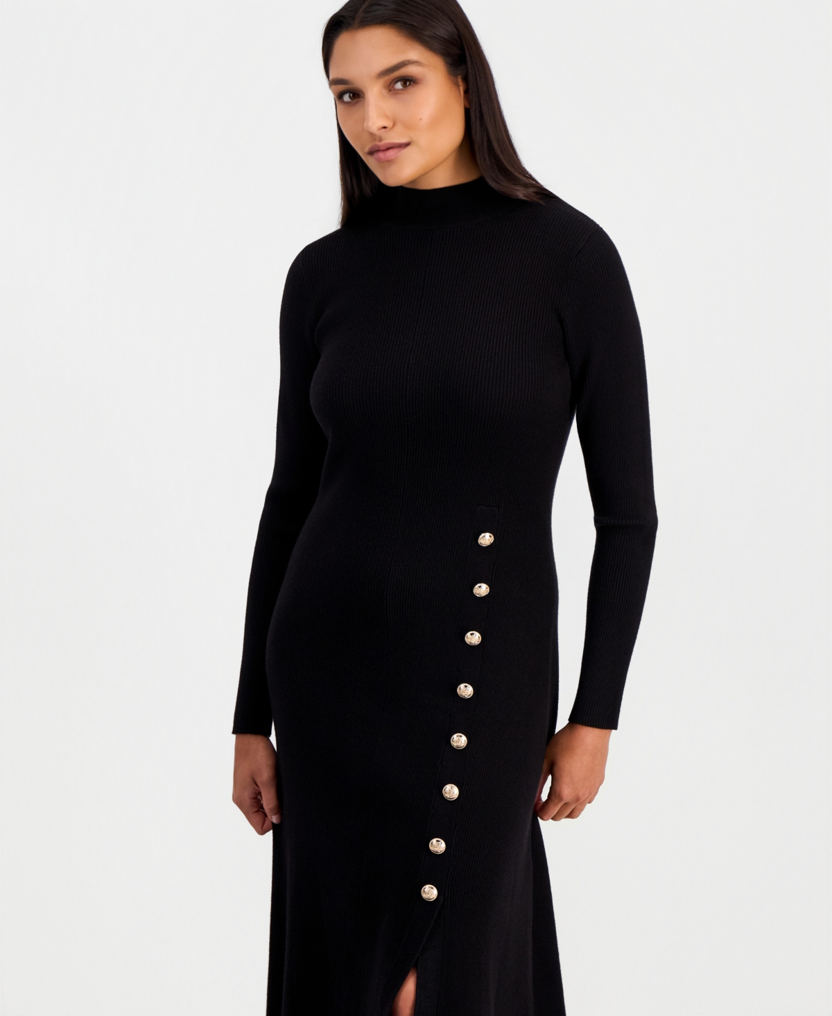 Elie Tahari Women's Adhara Mock Neck Midi Sweater Dress