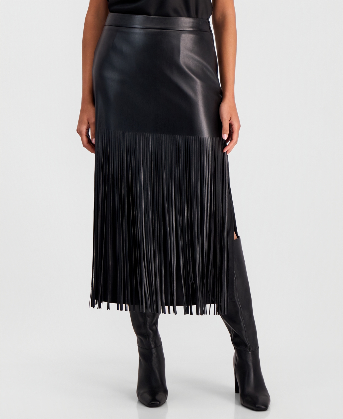 Elie Tahari Women's Kaia High-Waisted Polyester Fringe Skirt
