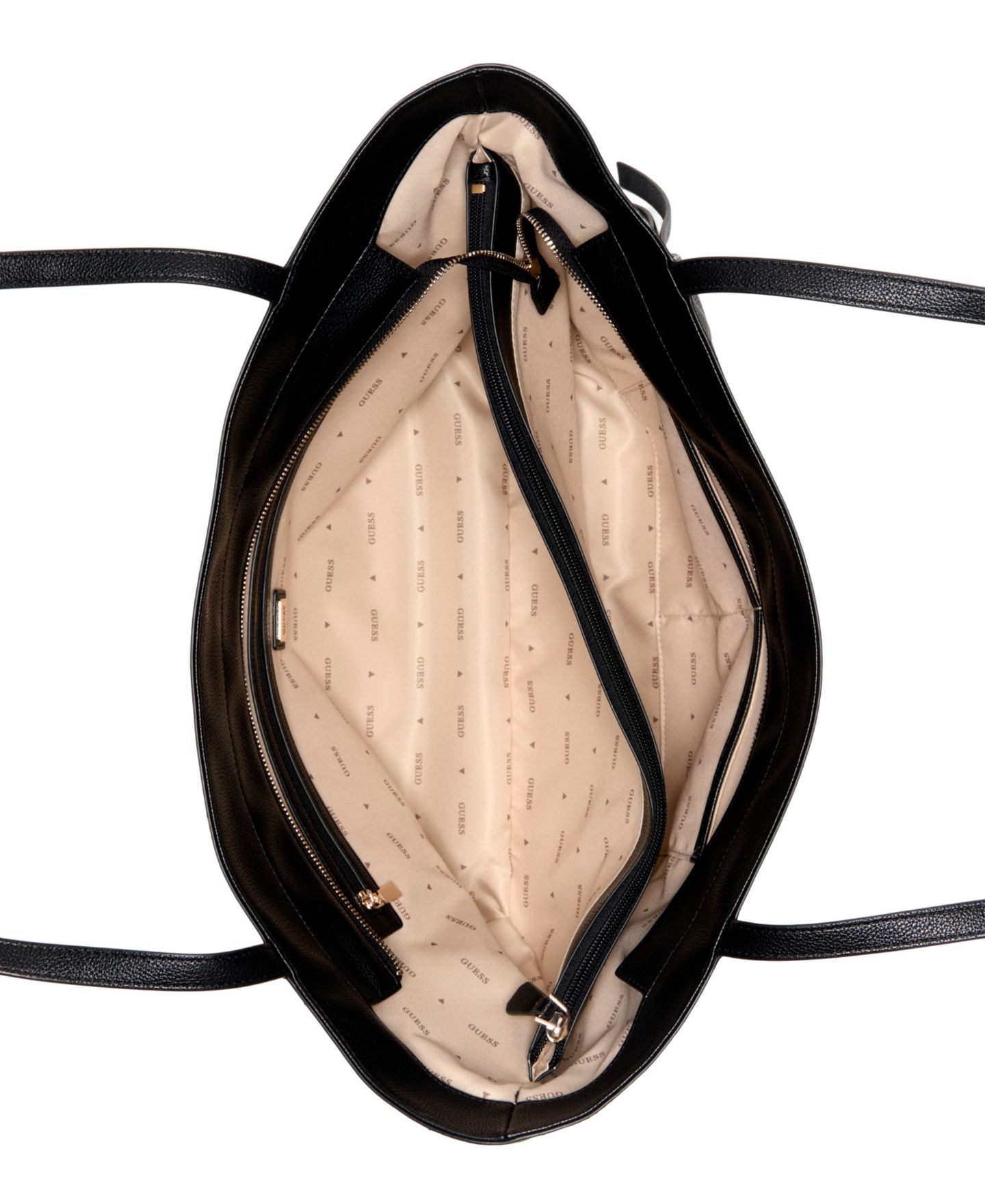 Женская сумка GUESS Devon Extra-Large Structured Tote Handbag, цвет: Чёрный — фото 4
