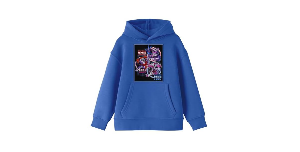Five Nights At Freddy'S Boys Bioworld Fun Time Characters Youth Royal Blue Hoodie-m
