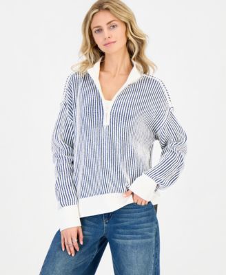 Juniors' Chenille Half-Zip Sweater 