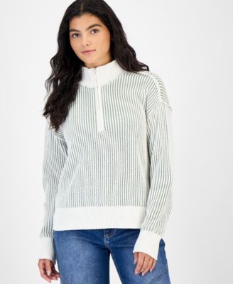 Juniors' Chenille Half-Zip Sweater 