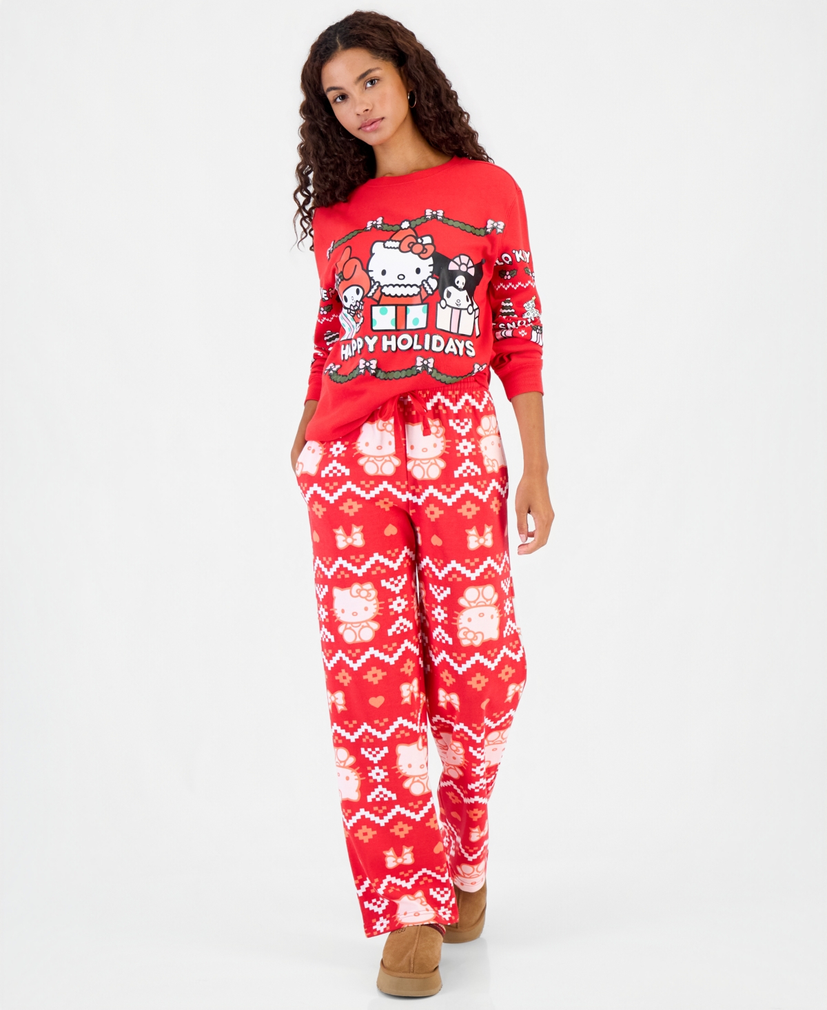 Sanrio Juniors' Hello Kitty Christmas Graphic Sweatshirt